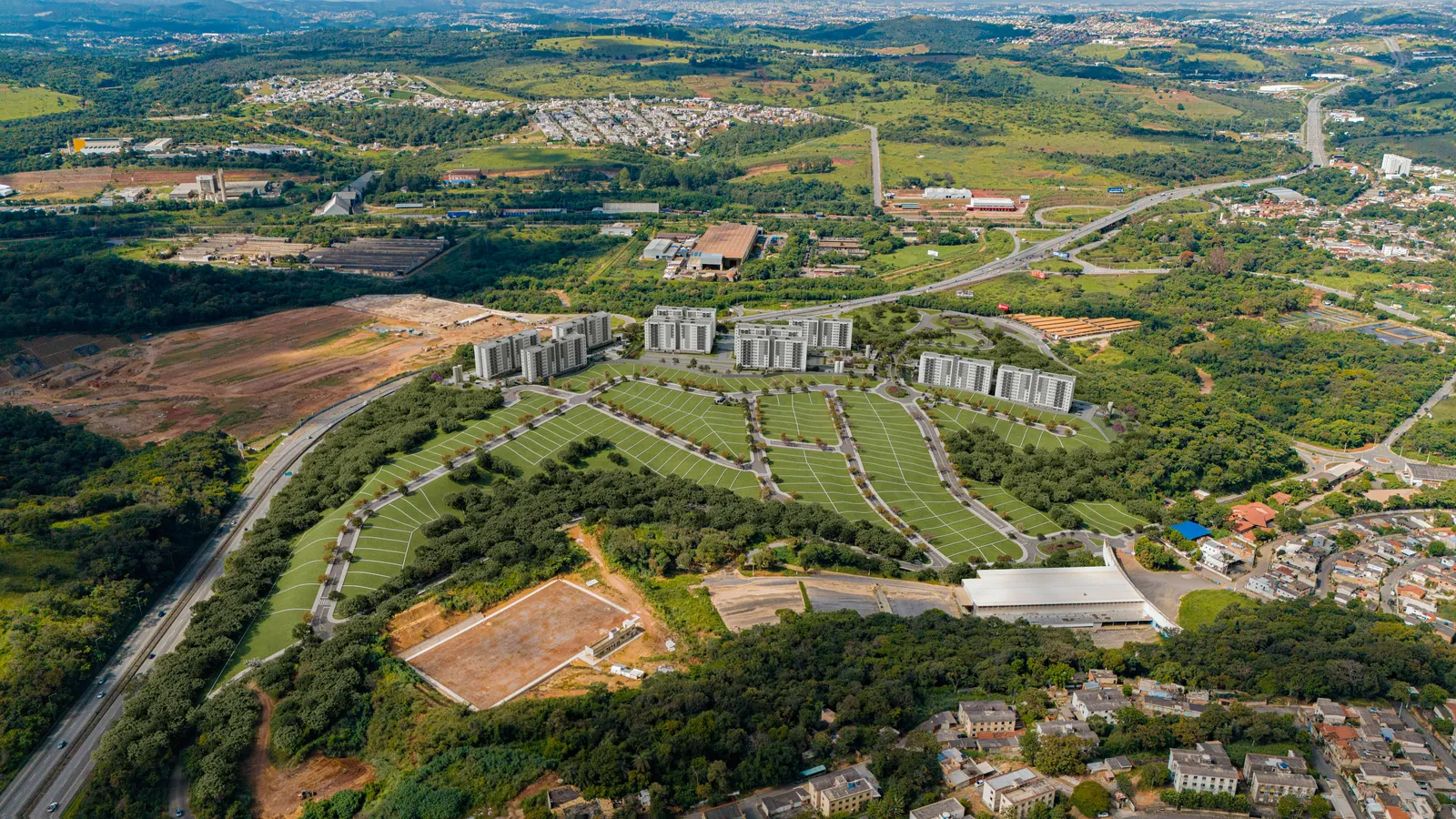 Vista aérea do Bairro Bellare, em Lagoa Santa